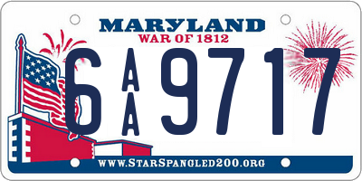 MD license plate 6AA9717