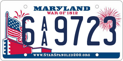 MD license plate 6AA9723