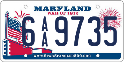 MD license plate 6AA9735