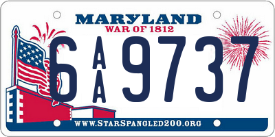 MD license plate 6AA9737