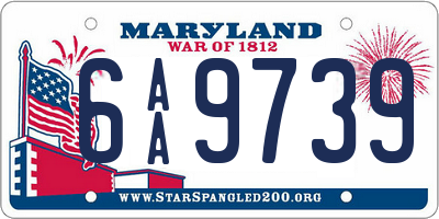 MD license plate 6AA9739
