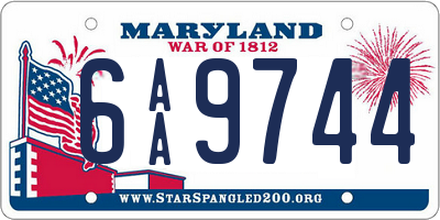 MD license plate 6AA9744