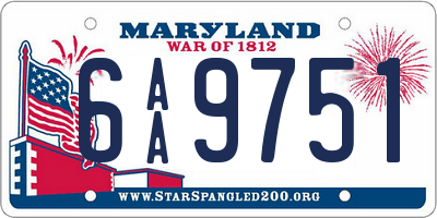 MD license plate 6AA9751