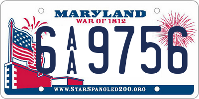 MD license plate 6AA9756