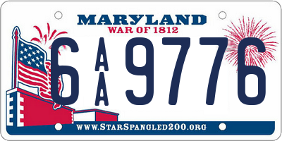 MD license plate 6AA9776