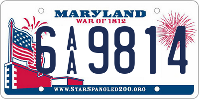 MD license plate 6AA9814