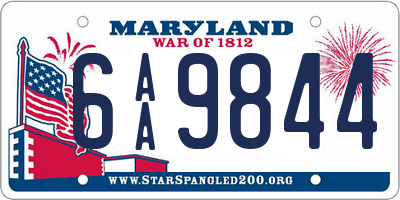 MD license plate 6AA9844