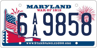 MD license plate 6AA9858