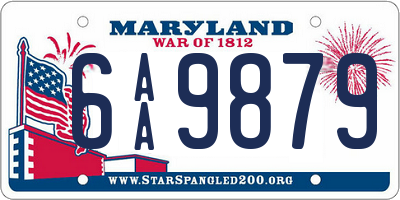 MD license plate 6AA9879