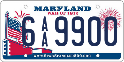 MD license plate 6AA9900