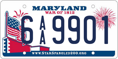 MD license plate 6AA9901