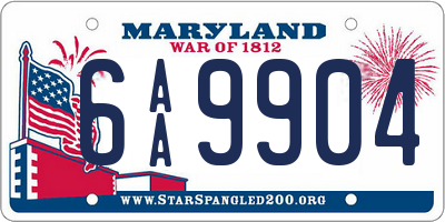 MD license plate 6AA9904