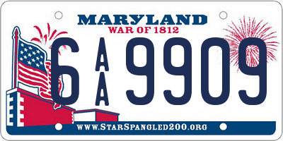 MD license plate 6AA9909