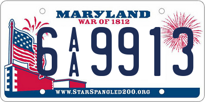 MD license plate 6AA9913