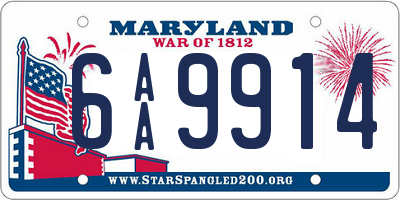 MD license plate 6AA9914