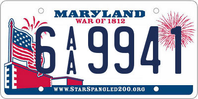 MD license plate 6AA9941