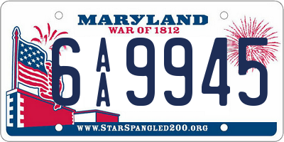 MD license plate 6AA9945