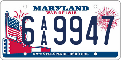 MD license plate 6AA9947