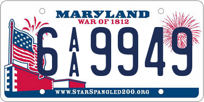 MD license plate 6AA9949