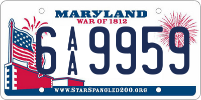 MD license plate 6AA9959