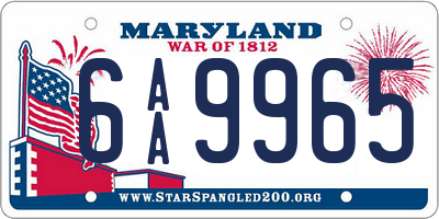 MD license plate 6AA9965