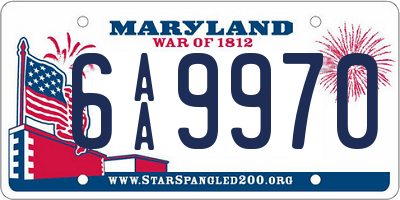 MD license plate 6AA9970