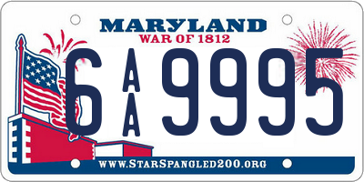 MD license plate 6AA9995