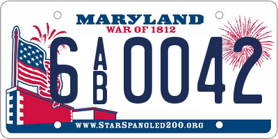 MD license plate 6AB0042