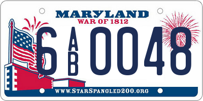 MD license plate 6AB0048
