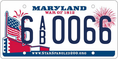 MD license plate 6AB0066