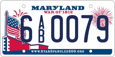 MD license plate 6AB0079