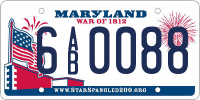 MD license plate 6AB0088