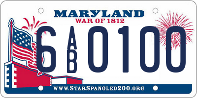 MD license plate 6AB0100