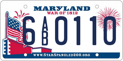 MD license plate 6AB0110