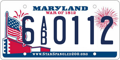 MD license plate 6AB0112