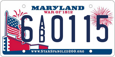 MD license plate 6AB0115