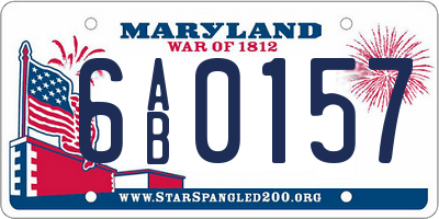 MD license plate 6AB0157