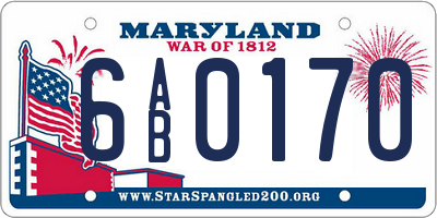 MD license plate 6AB0170