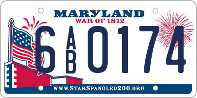 MD license plate 6AB0174
