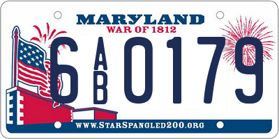 MD license plate 6AB0179
