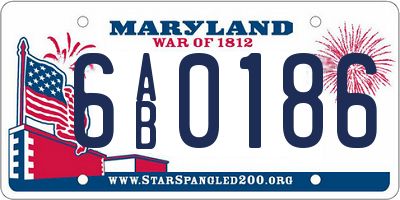 MD license plate 6AB0186