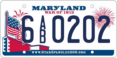 MD license plate 6AB0202