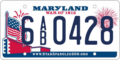 MD license plate 6AB0428