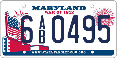 MD license plate 6AB0495
