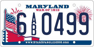 MD license plate 6AB0499
