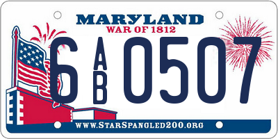 MD license plate 6AB0507