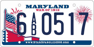 MD license plate 6AB0517