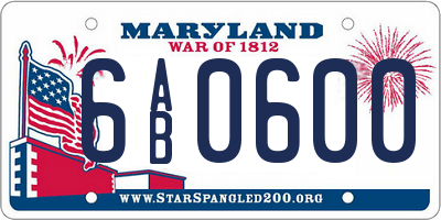 MD license plate 6AB0600