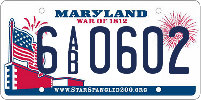 MD license plate 6AB0602