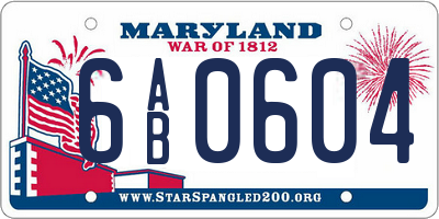 MD license plate 6AB0604